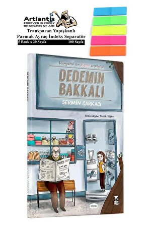 Dedemin Bakkalı Şermin Yaşar 200 Sayfa Karton Kapak 1 Adet Fosforlu Transparan Kitap Ayraç 1 Paket 