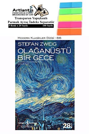 Olağanüstü Bir Gece Stefan Zweig 69 Sayfa Karton Kapak 1 Adet Fosforlu Transparan Kitap Ayraç 1 Paket