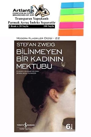 Bilinmeyen Bir Kadının Mektubu Stefan Zweig 50 Sayfa Karton Kapak 1 Adet Fosforlu Transparan Kitap Ayraç 1 Paket
