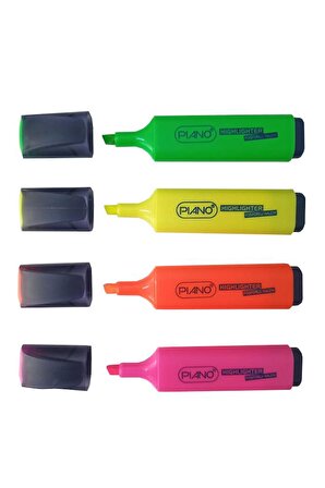 Fosforlu Kalem 4 Lü 1 Paket İşaretleme Kalemi 4 Renk Fosforlu Renkler Kesik Uç Turuncu Sarı Pembe Yeşil