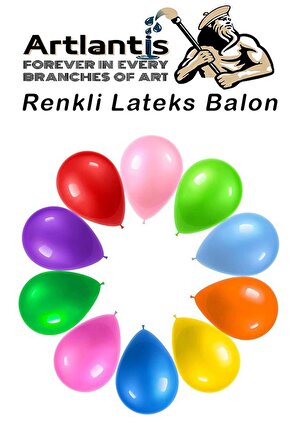 Balon Renkli Lateks 50 Adet Renkli Balon 10'' Canlı Renkler Parti Doğum Günü Süsleme Malzemeleri Balon 26 cm