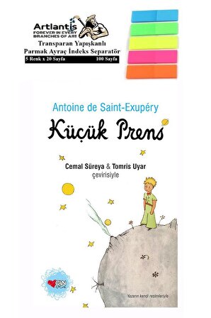 Küçük Prens Antoine de Saint-Exupery 107 Sayfa Karton Kapak 1 Adet Fosforlu Transparan Kitap Ayraç 1 Paket