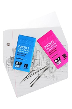 Kalem Ucu Ultra Esnek 0.7mm 2B Siyah 120'li Mavi 1 Adet 0,7 Uç 120li Tüp Esnek Yumuşak Yazım 0.7x60mm