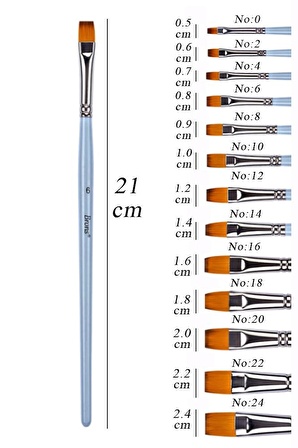 Yağlı Boya Fırçası No:6 1 Adet Sentetik Kıl Yağlıboya Profesyonel Brons Fırça Sanat Ve Hobi Akrilik Boya Guaj Boya