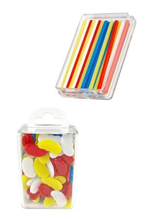 Sayı Sayma Seti 1 Paket Plastik Sayı Sayma Çubukları Ve Fasülyeleri 1. Sınıflar İçin Renkli Çubuk Fasulye