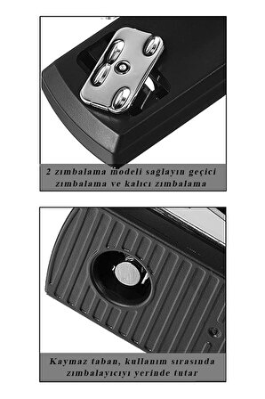 Zımba Makinesi Seti Küçük Siyah 754 No:10 1 Adet Zımba Teli 2 Paket 10-15 Sayfa Ofis Büro Okul Öğrenci Mini Boy