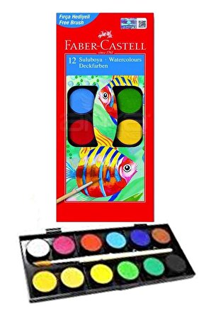 Öğrenci Boyama Seti 3 lü Faber 12 Renk Sulu Boya Kuru Boya Pastel Boya 12 li Boya Set Faber Castell Okul Sınıf