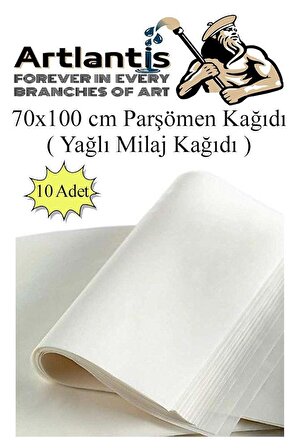 Parşömen Kağıdı Milaj Kağıdı 70x100 cm 10 Adet Yağlı Çizim Kağıdı Parşumen İnce Kopya Kağıdı