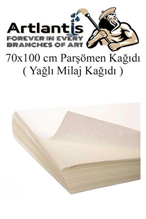 Parşömen Kağıdı Milaj Kağıdı 70x100 cm 20 Adet Yağlı Çizim Kağıdı Parşumen İnce Kopya Kağıdı