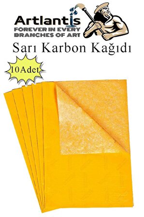 Sarı Karbon Kağıdı A4 10 Adet 21x29,7 cm Kopya Kağıdı Transfer Kağıdı Renkli Karbon Kağıdı