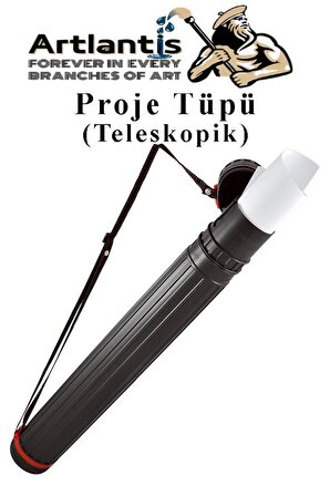 Proje Tüpü Siyah Geniş 1 Adet Teleskopik Bozuka Proje Tüpü İki Kademeli Teknik Çizim Çantası