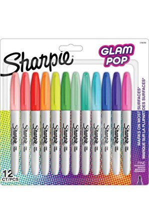 Sharpie Glam Pop Permanent Markers 12li