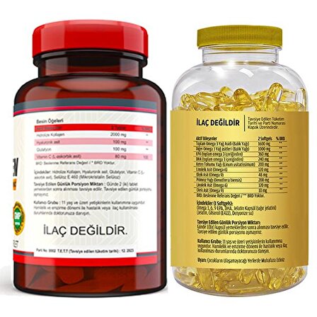Nevfix Collagen Vitamin C 120 Tablet & Flx Omega 3-6-9 90 Tablet