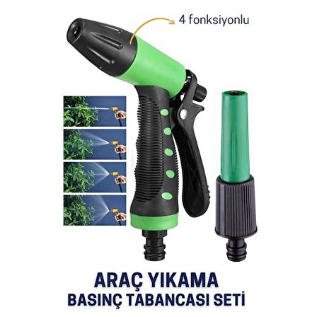 Basınçlı Araç Yıkama Tabancası Seti 4 FONKSİYON 