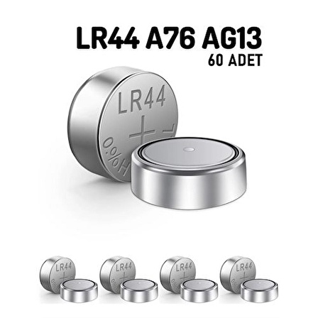 50+10 ADET LR44 A76 AG13 1.55V Alkaline Pil 