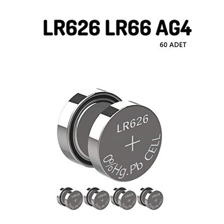 50+10 ADET LR626 LR66 AG4 1.55V Alkaline Pil 