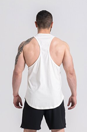 Gymwolves Erkek Spor Atleti Krem | Workout Tanktop | Comfortable Serisi