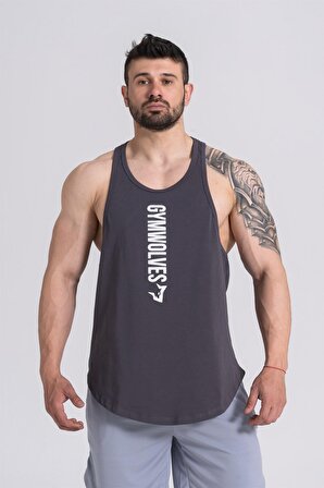 Gymwolves Erkek Spor Atleti Füme | Workout Tanktop | Comfortable Serisi