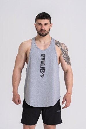 Gymwolves Erkek Spor Atleti Gri | Workout Tanktop | Comfortable Serisi