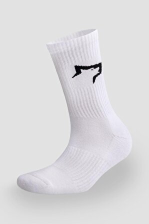 Gymwolves Atlatik Spor Çorap Beyaz | 3 Lü Paket | Unisex Çorap | Sock