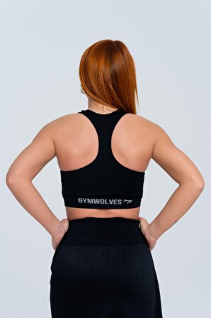 Gymwolves Kadın Halter Yaka Dikişsiz Spor T-Shirt | Crop Tops |
