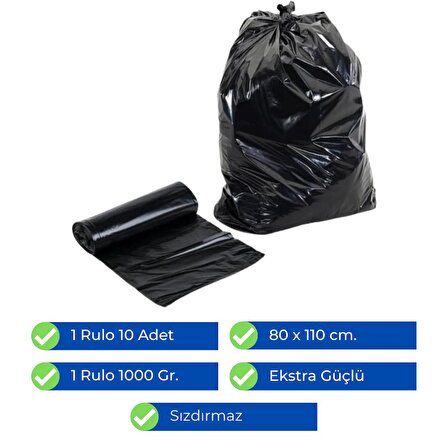 Newtechplast Endüstriyel Kalın Jumbo Çöp Torbası 1000 gr.x1 Rulo