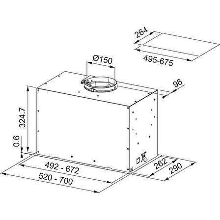 Franke FBFE WH MATT A70 Matt White Ankastre Aspratör 305.0665.367