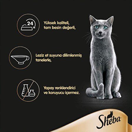 Sheba Pouch Tavuklu Yetişkin Kedi Konservesi 85 Gr (3 ADET)