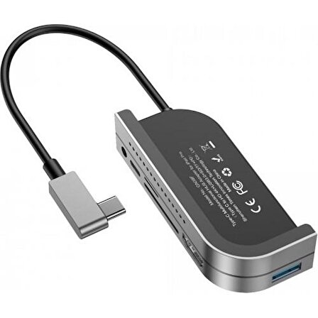 Baseus 6in1 Hub 4K HDMİ USB 3.0 USB 6in1 USB TYPE C Adeptör 3.5MM USB-C SD-TF Kart Usb 3.0 Micro Sd