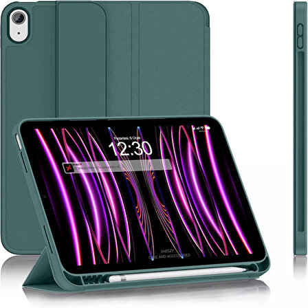 Apple iPad Air 4. 5. Nesil 10.9 İnç Kılıf Craft Kalem Bölmeli Uyku Modlu Kapaklı Smart Case