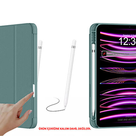 Apple iPad Air 4. 5. Nesil 10.9 İnç Kılıf Craft Kalem Bölmeli Uyku Modlu Kapaklı Smart Case