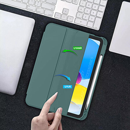 Apple iPad Air 4. 5. Nesil 10.9 İnç Kılıf Craft Kalem Bölmeli Uyku Modlu Kapaklı Smart Case