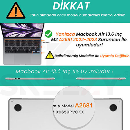 Sneezy Apple Macbook Air M2 Çip A2681 13.6 Inç 2022 Uyumlu Kılıf Vanilla Shield Plastik Kapak