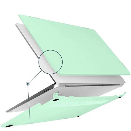 Sneezy Apple Macbook Air M2 Çip A2681 13.6 Inç 2022 Uyumlu Kılıf Vanilla Shield Plastik Kapak