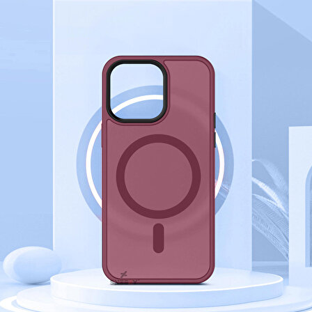 Sneezy İphone 15 Pro İle Uyumlu Magnetic Matte Prism Kapak