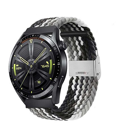 Huawei Watch GT3 Elite-Active 46mm-GT3 Pro-GT3 Se 22mm Uyumlu Metal Klips Solo Fiberlink Örgü Kordon