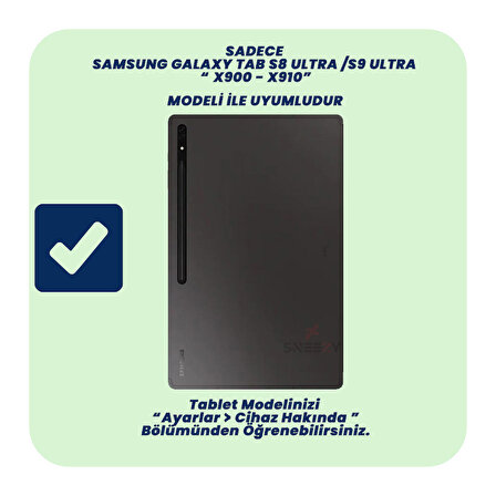 Samsung Tab S9 Ultra SM-X910 14.6 İnç Kılıf ShockArmor Clear Köşe korumalı şeffaf tablet kılıfı