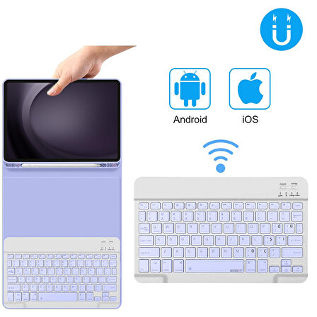 Apple iPad 9.Nesil 10.2 İnç 2021 Uyumlu StyleTech Bluetooth Klavyeli Çok Yönlü Kılıf