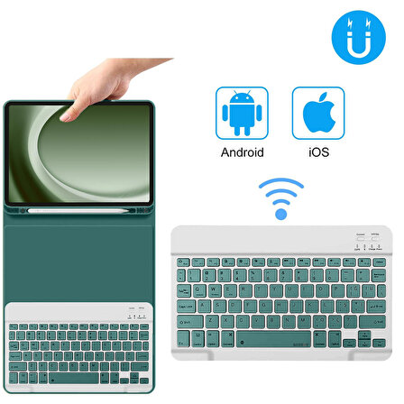 Apple iPad 6.Nesil 9.7 İnç 2018 Uyumlu StyleTech Bluetooth Klavyeli Çok Yönlü Kılıf