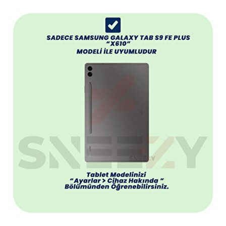 Samsung Tab S9 FE Plus SM-X610 12.4 İnç Uyumlu StyleTech Bluetooth Klavyeli Çok Yönlü Kılıf