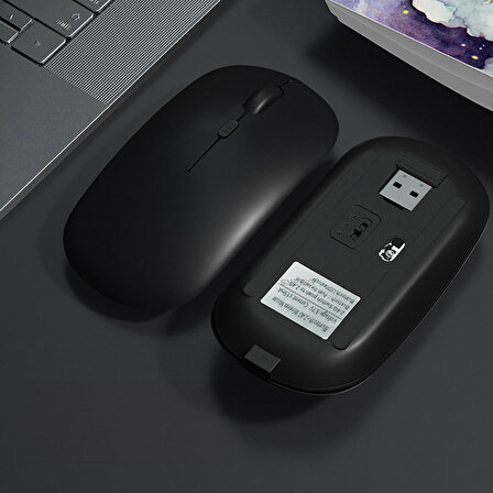 Xiaomi Tablet Şarj Edilebilir Sessiz Mouse Bluetooth + 2.4Hz Wifi Kablosuz Mouse Fare