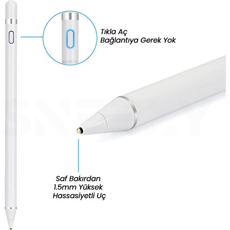 iPad Pro 12.9 İnç 3.4.5.6. Nesil Uyumlu InkScribe Dokunmatik Çizim ve Tasarım Kalemi Staylus Pencil
