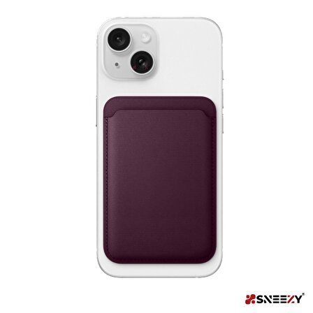 Sneezy İphone 13 Mini-13-13 Pro-13 Pro max Uyumlu Birinci Sınıf Magsafe Cüzdan Magsafe Deri Kartlık