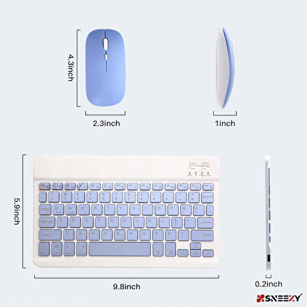 Samsung Tab S6 lite 2020 P610 Uyumlu RGB Işıklı Bluetooth & Wireless Türkçe Klavye Mouse Seti