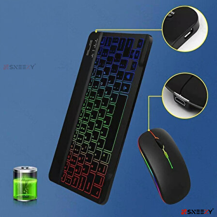 Honor Pad X9 RGB Işıklı Bluetooth & Wireless Türkçe Klavye Mouse Seti