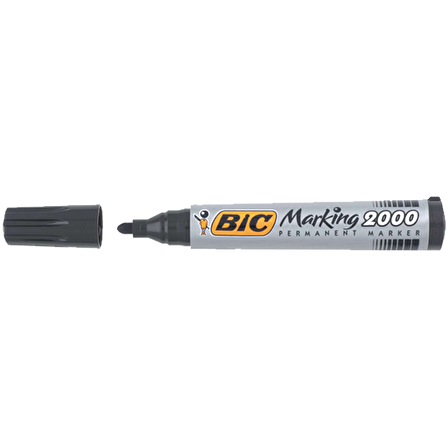 Bic Markör Permanent 1.7 MM Yuvarlak Uçlu Siyah 2000 09