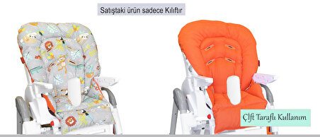 HOLMER Leke Tutmaz Organik Mama Sandalyesi Minderi & Kılıfı Max-M Gri