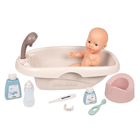 Baby Nurse Oyuncak Bebek Banyo Seti ve Aksesuarları FABBATOYS