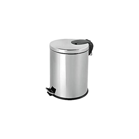 Efor Paslanmaz 430 Krom Metal İç Kovalı Pedallı Ofis Banyo Mutfak Çöp Kutusu Kovası - 30 Litre