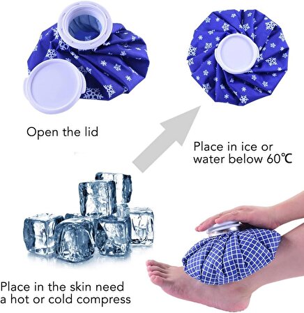 Buz Torbası Boş Buz Paketi 6 inç Yeniden Kullanılabilir Buz Torbası Soğuk Sıcak Terapi Buz Torbası Ağrı kesici, Yaralanmalar için Doldurulabilir Buz Paketi